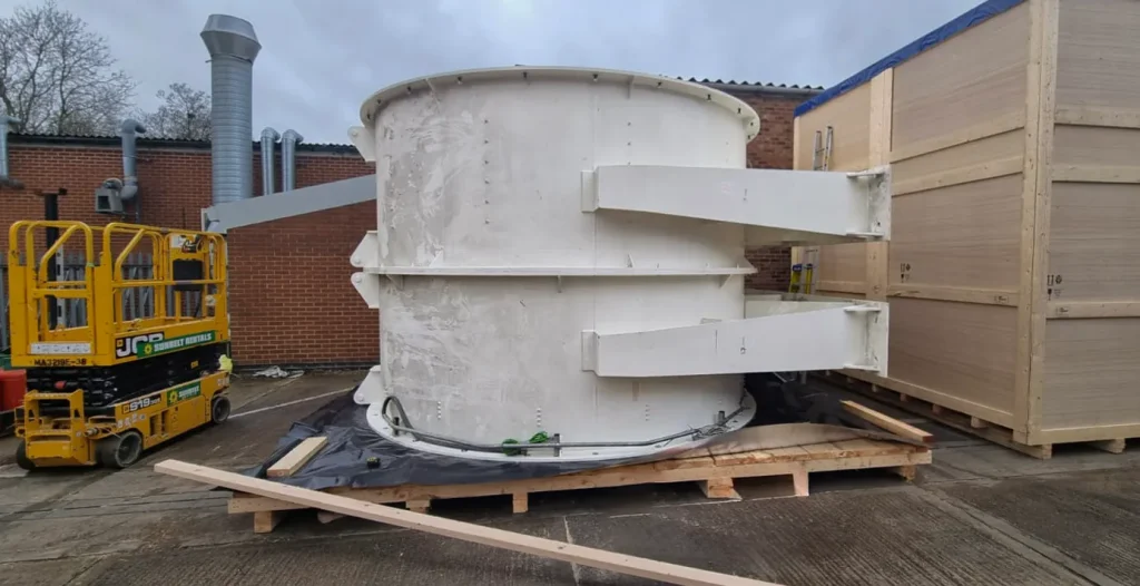 Wind tunnel equipment prepared for export packing by IM Export Services